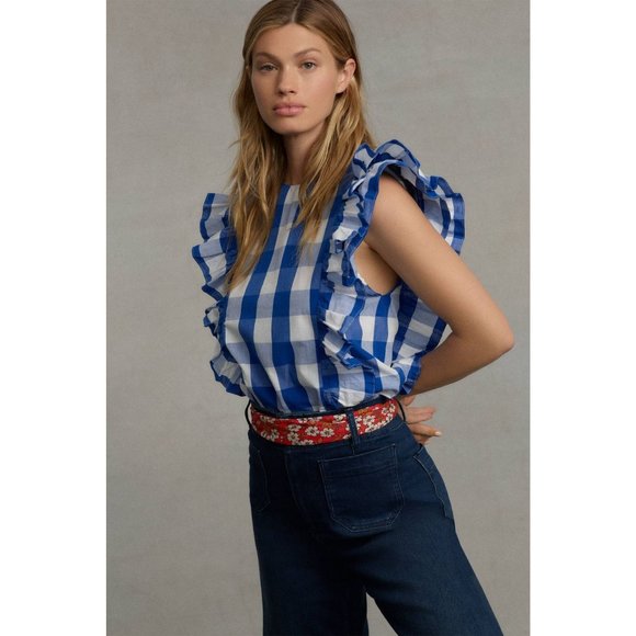 Anthropologie WHIT TWO Cascade Ruffled Blouse - Picture 1 of 15